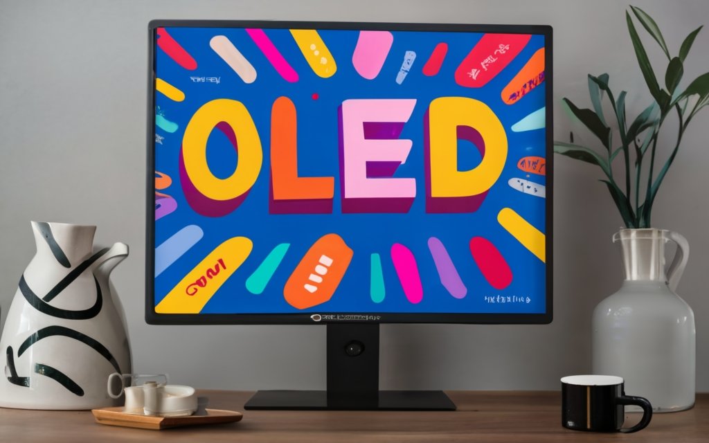 OLED monitor on the table